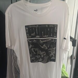 Puma Men's White Camo Graphic T-Shirt